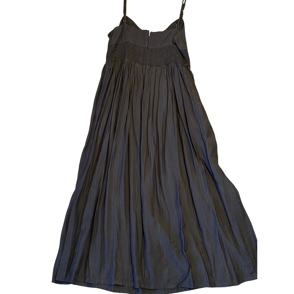 Lulus Black Smocked Waist Maxi Dress Adjustable Straps Rayon Size‎ L New